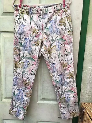 Beautiful H&M Tulip Print Ladies Trousers 14 Vgc • £12.50