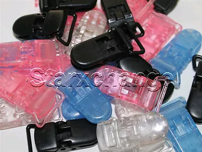 100 Plastic Clips Pacifier D Clips Bib Memo Holder U Select Color • $37.25