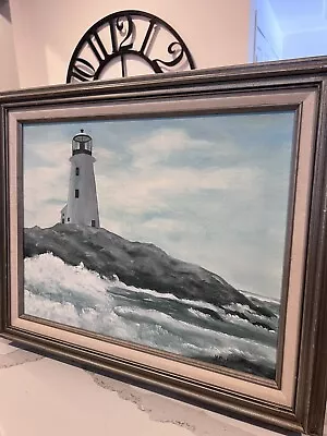 Vintage Light House Oil Painting • $89.99