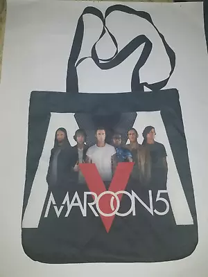 Large 15.25  Black Maroon 5 Printed Tote Bag!! Very Good Used Condition. • $10.99