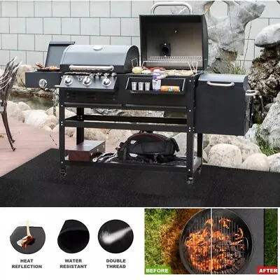100x120cm Fireproof Firepit Floor Mat For BBQ Grill Smoker Wood Burner Stove • $19