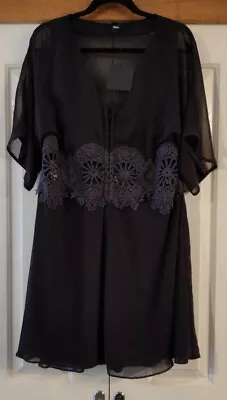$45 • Buy ASOS Dark Plum Chiffon Dress Size 18 NWT
