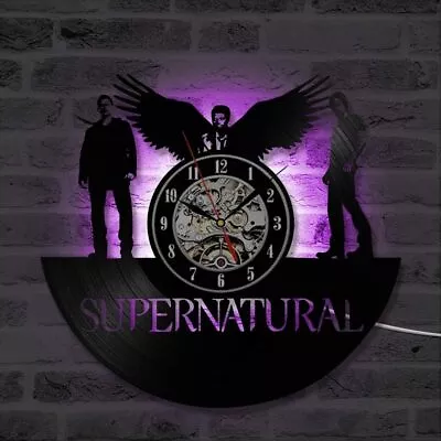 Supernatural Gift Wall Clock Vinyl Record Art Decor Vintage LED Home Decor • $35.10