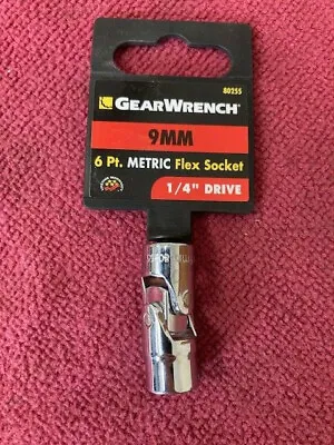 GearWrench #80255 1/4  DRIVE 6 POINT METRIC FLEX SOCKET 9mm NOS (FR) • $5.99