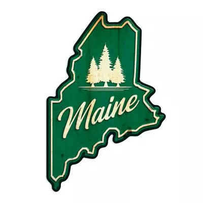 Maine State Pine Trees Die Cut Vinyl Sticker • $4.95