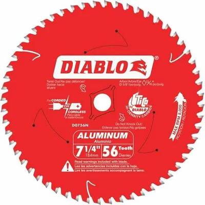 $80.95 • Buy Freud 7-1/4  X 56 Tooth Thick Aluminum Cutting Saw Blade D0756NA 5 Pack*