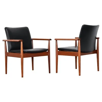 Finn Juhl Pair Of Teak  Diplomat  Chairs Model 209 1960s • $2950
