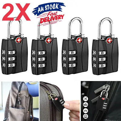 $11.99 • Buy 2pcs Combination Code PadLock Suitcase 3-Dial TSA Security Locks Travel Luggage
