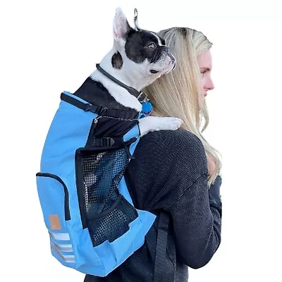 Pet Dog Carrier Backpack Medium Blue New Adjustable Outdoor Bike Sport Travel   • $29