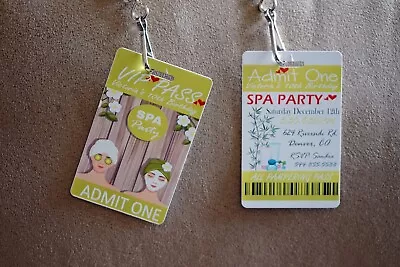 Spa Party VIP Pass Lanyard Birthday Invitations Spa Pamper Party Birthday • $4.49