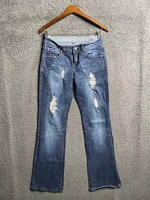 Cowgirl Tuff Jeans Womens 29x32 Diva Bootcut Distressed Blue Denim • $0.01