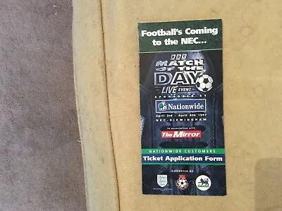 Match Of The Day April 1997 Live Event Brochure • £1.99