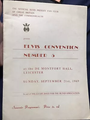 1969 ELVIS PRESLEY FAN CLUB CONVENTION Number 5 PROGRAMME Leicester • $24.65