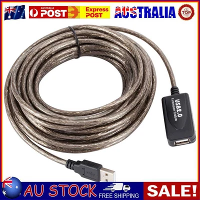 $15.49 • Buy 10m Active USB 2.0 Extension Repeater Cable A Male To A Female Extender Cord