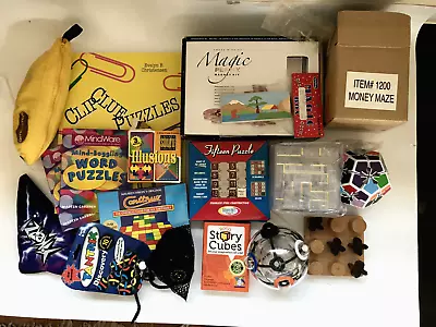 Lot 20 Puzzle Games Mazes Magic Coin Books Mindware Continuo Schylling • $60