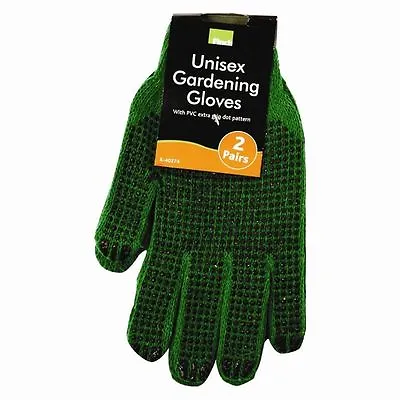 2 Pair Mens Ladies Outdoor Gardening Gloves Garden Rubber Easy Grip Uk Sale • £4.45