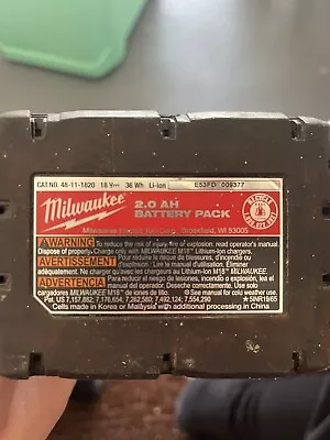 Milwaukee 48-11-1820 M18 Red Lithium 2.0Ah Battery ( Parts Only) • $15