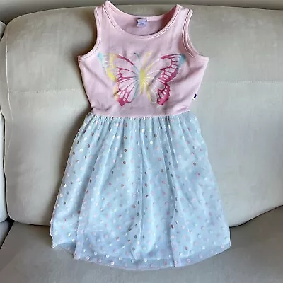 Dollie And Me Girls Glittery Butterfly Tutu Dress Pink Blue Size 8 B17 • $12.99