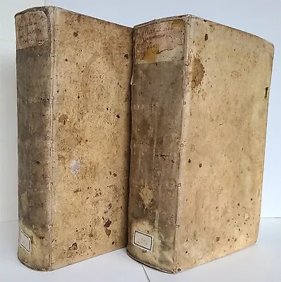 1682 Psalmorum Davidicorum 2 FOLIO VELLUM BOUND VOLUMES Antique LATIN BIBLE • $1070