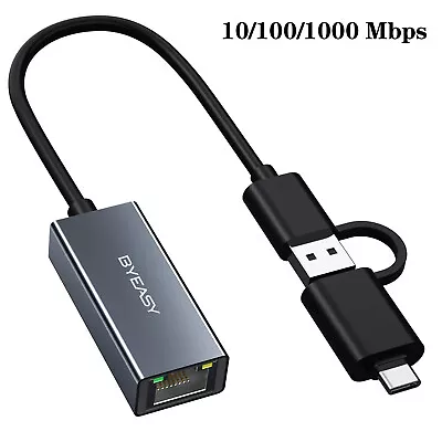 $15.99 • Buy High Speed USB C To RJ45 Ethernet LAN Network Hub 10/100/1000 Mbps For IMac ,PC