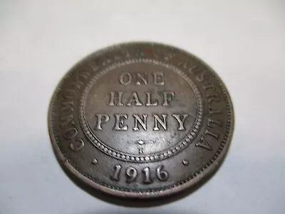 1916 Kgv Half Penny In Very Good Condition  • $6.50