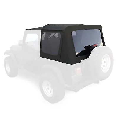 For 1987-1995 Jeep Wrangler YJ 2DR Soft Top Sailcloth Black W/ Tinted Windows • $127.99