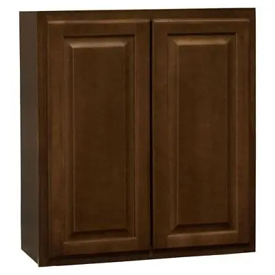 Hampton Bay Wall Kitchen Cabinet 30  2-Adjustable Shelves Furniture Board Cognac • $283.36