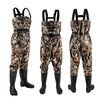 2-Ply Waterproof Chest Waders Fishing Hunting Nylon Rubber Bootfoot All Size • $56.98