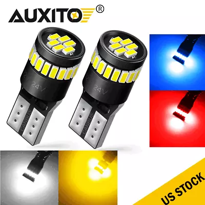 AUXITO T10 194 168 2825 LED License Plate Lights Bulb White Red Amber Blue W5W • $8.99