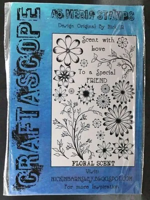 £1.99 • Buy Stamp Set By Craftascope A5 Media - Floral Scent - Cards Crafts *NEW* 
