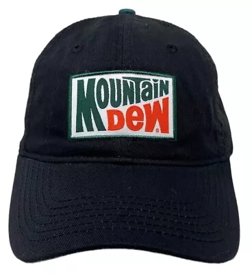 MOUNTAIN DEW Officially Licensed EMBROIDERED PATCH BLACK BASEBALL One SZ CAP HAT • $14.99