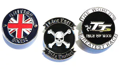 £6.49 • Buy Isle Of Man TT, British Biker & Live Fast Motorcycle Metal Biker Badge Set NEW