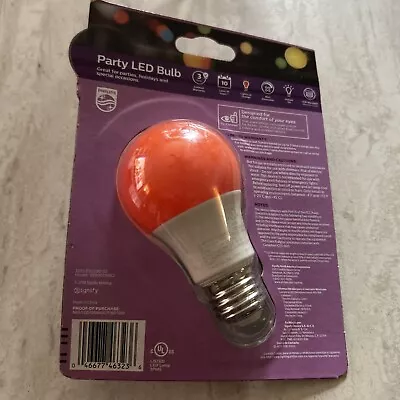 Philips Lighting 8A19/Led/Orange/P/Nd 120V 6/1Bc Led LampA19 Bulb • $10