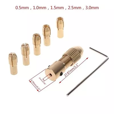 7Pcs/set Electric Motor Shaft Fixture Clamp 0.5-3.0mm Drill Bit Micro Chuck New • $6.86