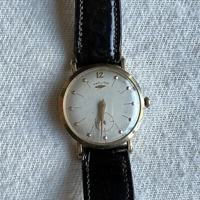 Vintage 1950s Hamilton 14k Solid Gold Watch 22 Jewels • $450