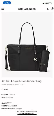 Michael Kors Jet Set Black Nylon Diaper Bag • $180