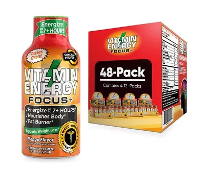 (48 Pack) Vitamin Energy® Focus+ Mango Energy Shots Clinically Proven • $74.95