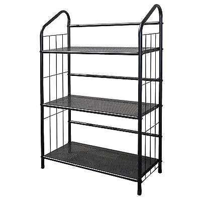 3  4 & 5 Tier Metal Shelf Bookcase Bookshelf Utility Rack  Black Finish • $55