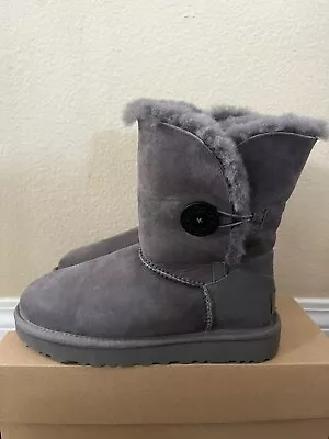 Ugg Australia Bailey Button Classic Short Grey Gray 5803 Women's Sheepskin Boots • $73.99