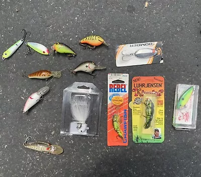 Lot Of 13 Wigglewart Pre Rapala Storm Lures Suspending Flat Short Rattlin Magnum • $59.90