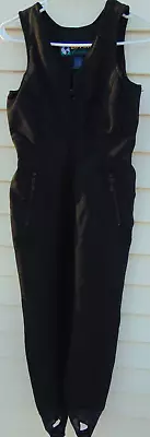 VTG Eddie Bauer EBTEK Snow Overalls Women Bib Jumpsuit Ski Outdoo Black~4 Petite • $47.11