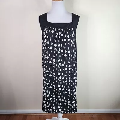 Mossimo Women's Black White Polka Dot Sleeveless Shift Dress Size Large Pockets • $9.99