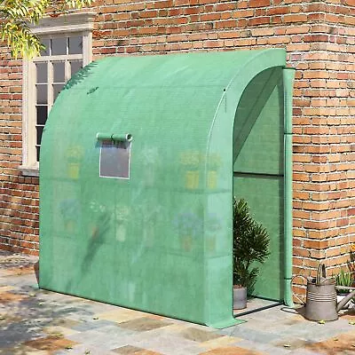 £38.99 • Buy Walk-In Lean To Wall Greenhouse W/Window,Door,Shelf 200L X 100W X 213Hcm