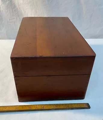 Beautiful VTG Wooden Merchants Box Co. Card File Document Box Brass Hdwe 1989 • $19.95