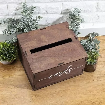 DIY Wooden Wedding Card Box Vintage Gift Boxes Envelope Boxes  Baby Shower • $41.42