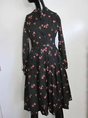 Vintage Mr. Mort By Betty Carol Size 11 Floral Pleated Shirt Dress Mesh Lined • $174