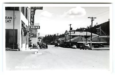 1930s RPPC MARIPOSA CALIFORNIA MAIN ST CAFEGROCERYCARSGAS~REAL PHOTO POSTCARD • $13.99