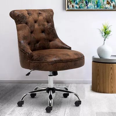 Retro Executive Office Chair Racing Swivel Height Adjustable PU Leather Rolling • £92.95