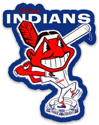 Cleveland Indians Vintage Chief Wahoo At Bat Die-Cut MAGNET • $5.49