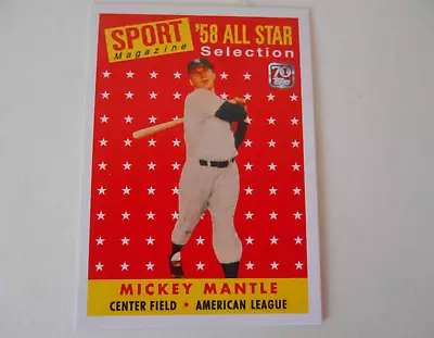 Topps 2021  Reprint Card Mickie Mantle '58 All Star Baseball Card Mlb • $4.25